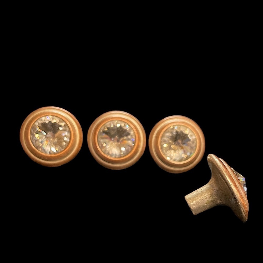 Brass rhinestone furniture knobs diamond silver vintage drawer cabinet k…